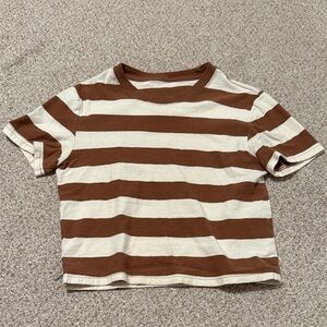 Striped Brown and White Shirt